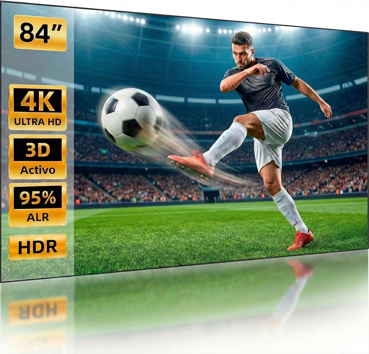 Projectiescherm Vast Frame - Hoge Kwaliteit Scherm - Thuisbioscoop Ervaring - Omgevingslicht Onderdrukking - 84 Inch 16:9 - Grijs