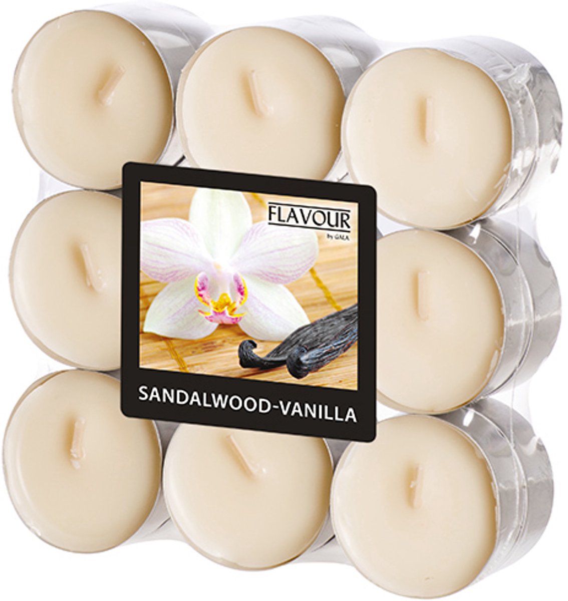 10x 18 GALA Geurkaars Ø 375 mm · 166 mm ivoor - Sandalwood-Vanilla