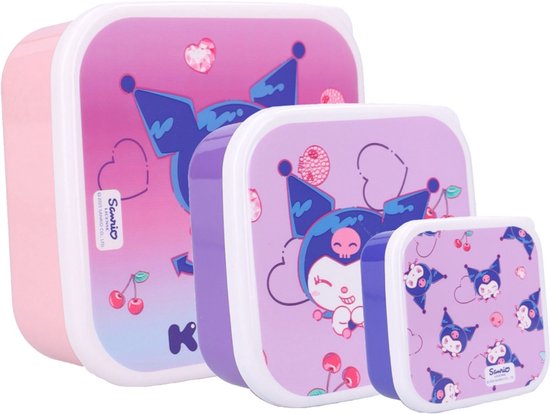 Hello Kitty & Friends Fresh Bites Snackbox (3 en 1) - Kuromi - Violet