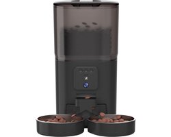 Viervoeter Feed Pro Dual - Automatische Voerbak 7L - HD camera & Audio - Kat en Hond - Voerautomaat met App - Zwart