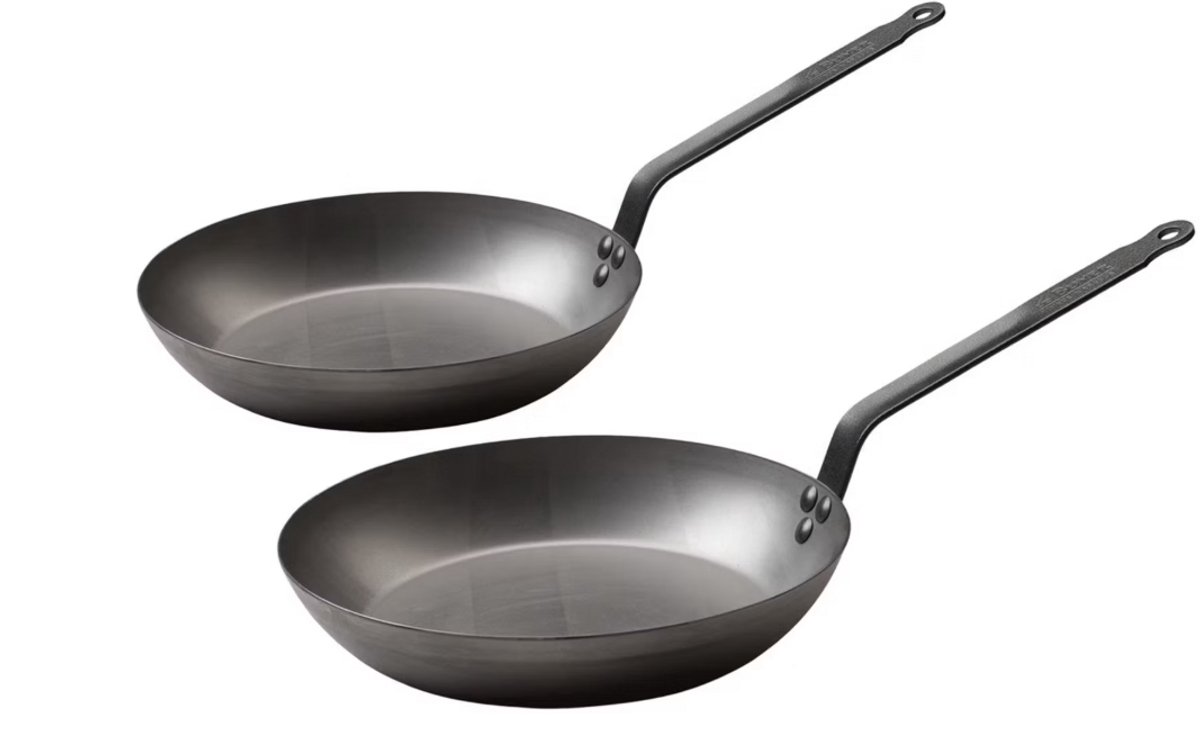 De Buyer Pannenset | Ø 24 + 28 cm met Serveertang