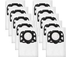10-pack vervangende filterzakken voor Karcher WD4 - WD5 - WD6 - KWD 4/5/6 - KNT 4 - WD4.200 - WD5.800 - MV4 - MV5 - MV6 - SE 5.100 - SE 6.100 nat- en droogstofzuiger - ter vervanging van de 2.863-006.0 KFI 487 stofzak.