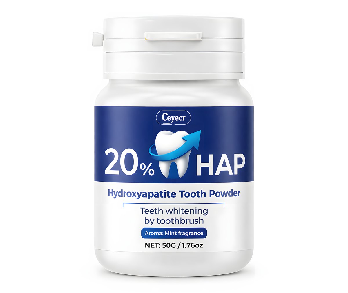 Hydroxyapatite Tandpoeder 20 Procent Whitening Sterke Glazuur Bescherming Mint 50g