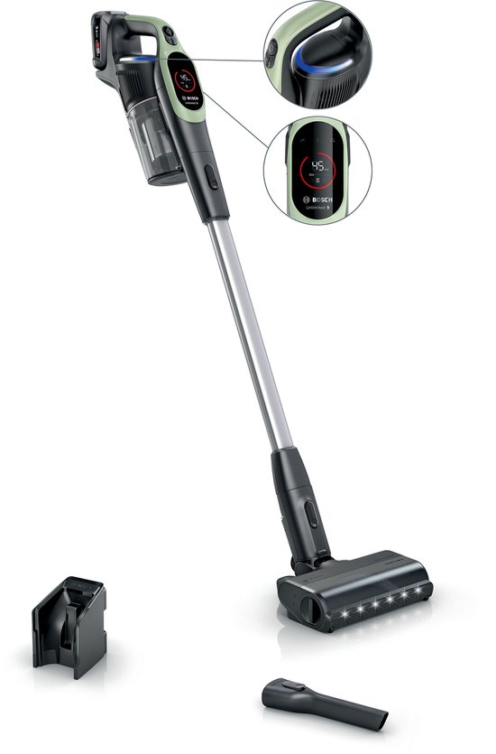 Bosch BBS921TBA steelstofzuiger & elektrische bezem Batterij/Accu Droog HEPA Zakloos 0,4 l Groen 3 Ah
