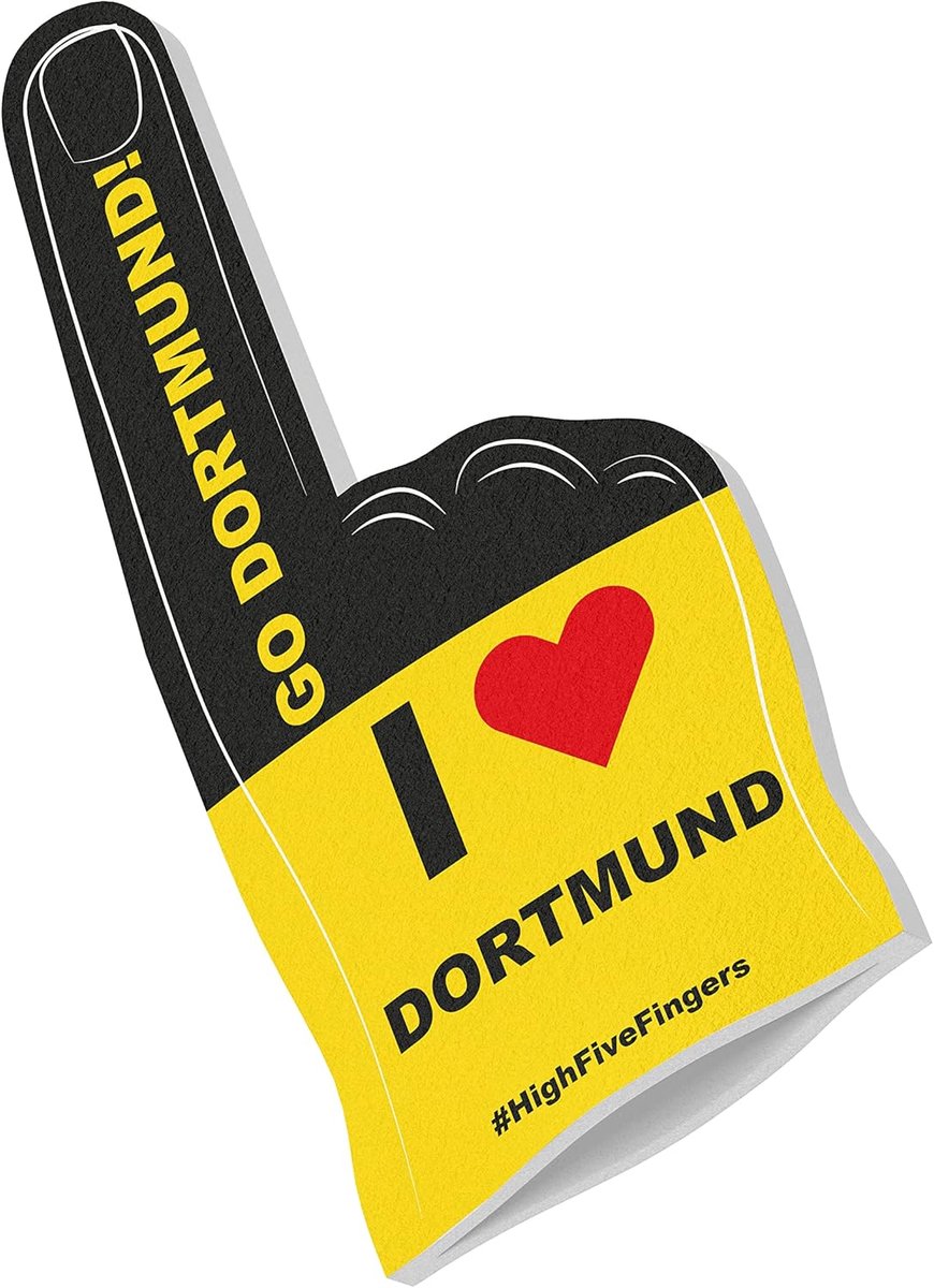 Fan Hand Vlag - Supporter Hand - Sportevenementen Steunen - Lichtgewicht Schuim - 40x20x2.5 cm - Dortmund