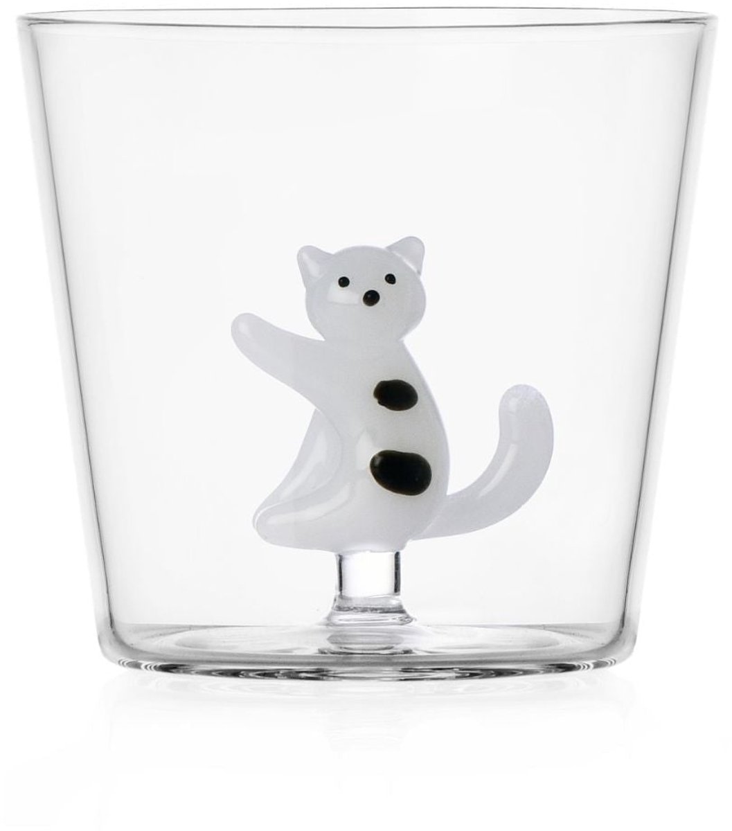Ichendorf Milano - Waterglas White Cat met zwarte stippen - Waterglazen