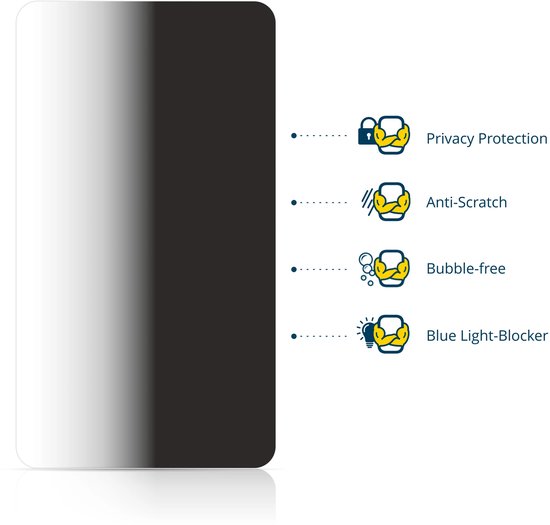 BROTECT - privacy screenprotector voor realme 8i - Folie Beschermfolie Blauwlichtfilter 2 Stuks