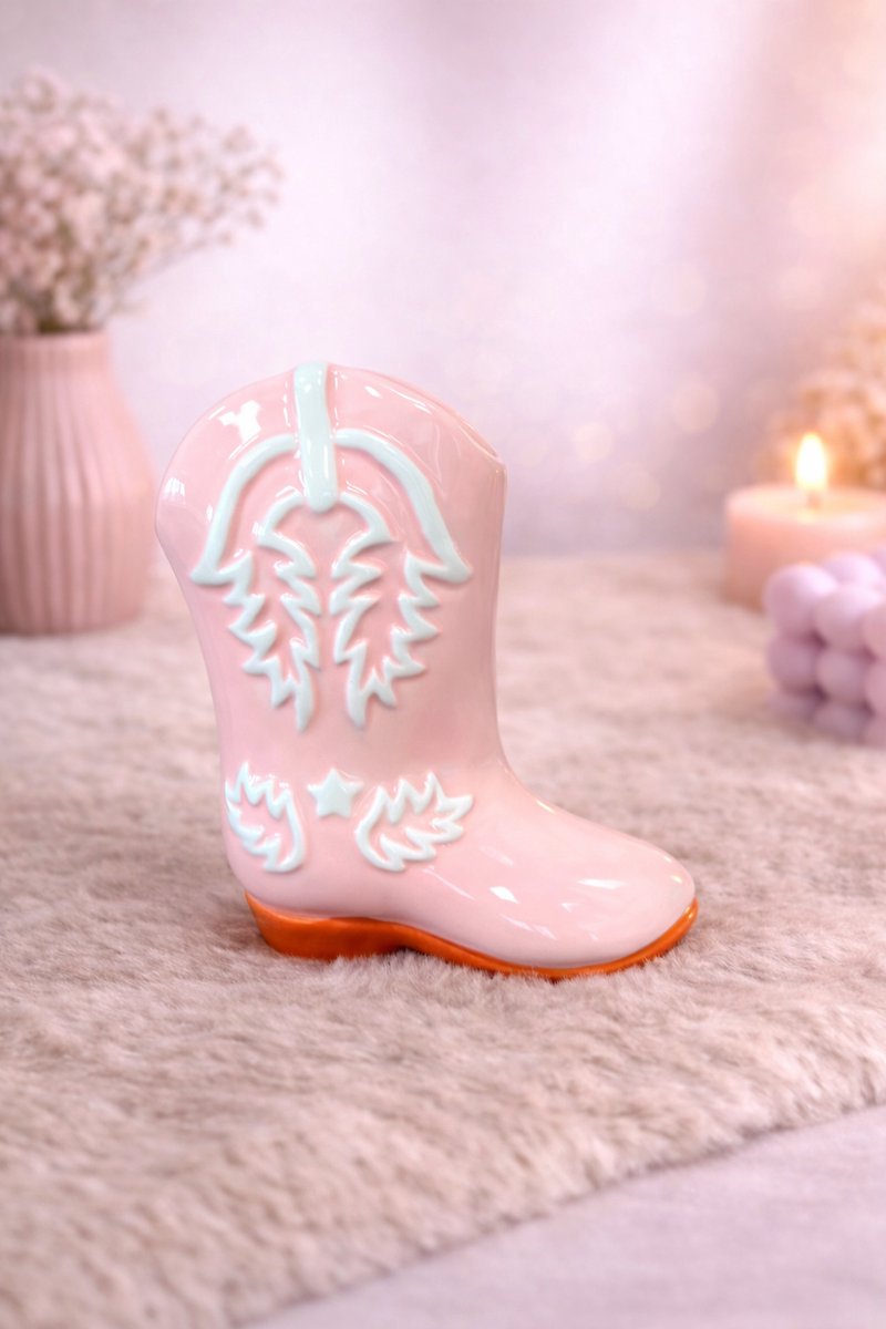 Spaarpot ‘Cowgirl Boot’ | Viva Femme | Spaarpot | Cadeau | Meisje | | Baby | Kraamcadeau | Babyshower | Cowboylaars