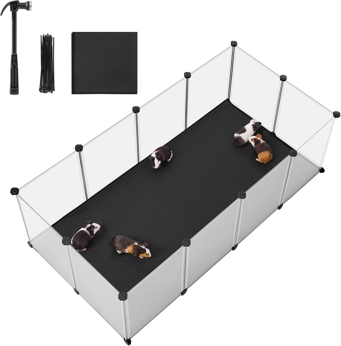 SONGMICS - Hondenren - Puppyren - Afneembare Waterdichte Onderlegger - Voor Hamsters Konijnen Cavia's