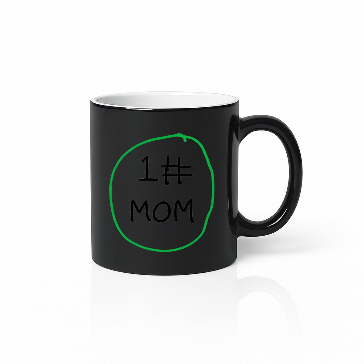 #1 MOM Magic Mok - Beste Moeder Ooit - Moederdag Cadeau - Tovermok Warmtegevoelig - Zwart - 330ml