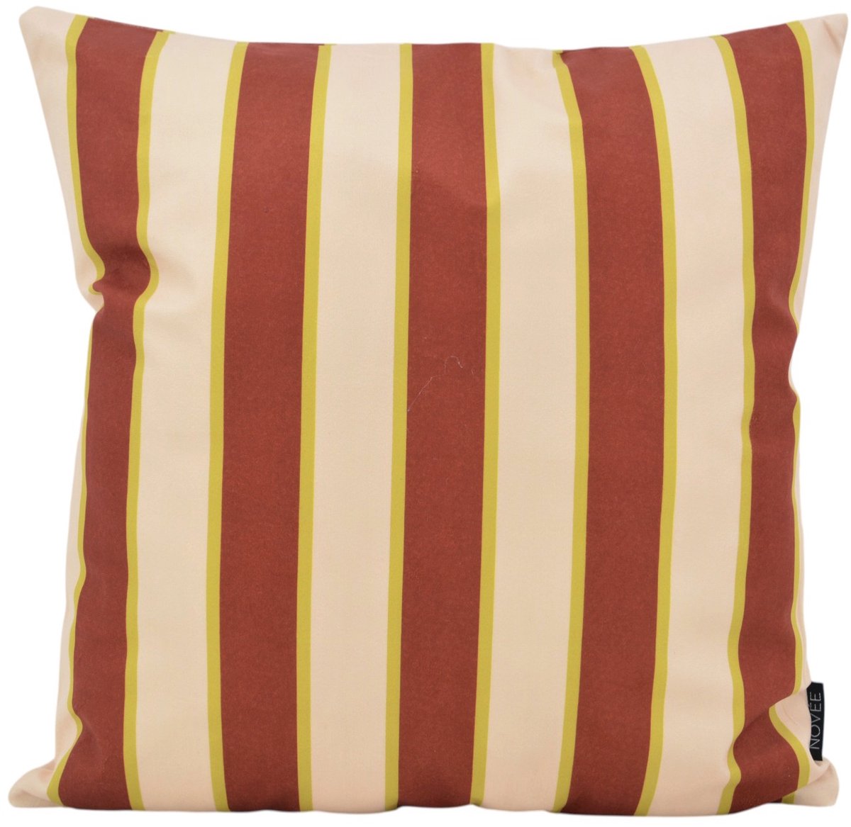 NOVÉE Sierkussen Riviera Stripe Crème/Roest | 45x45 cm | Katoen/Polyester creme