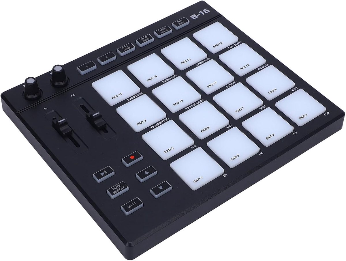 MIDI Drumpad Controller - Muziek Controller - Muziek Productie - 16 RGB Pads - 30 x 24 x 10 cm