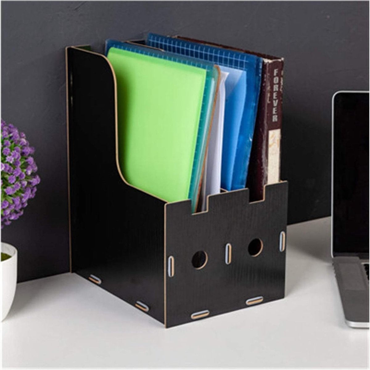 Bureau Organizer - Documentenhouder - Papierwerk Sorteren - Afneembaar Ontwerp - 2 Vakken - Houtkleur
