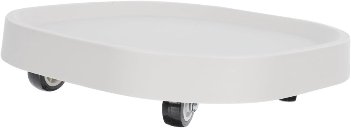 Bloempot Dienblad - Plantenbak Trolley - Verplaatsen van Planten - Verborgen Wielen - 22.5 cm Diameter - Beige