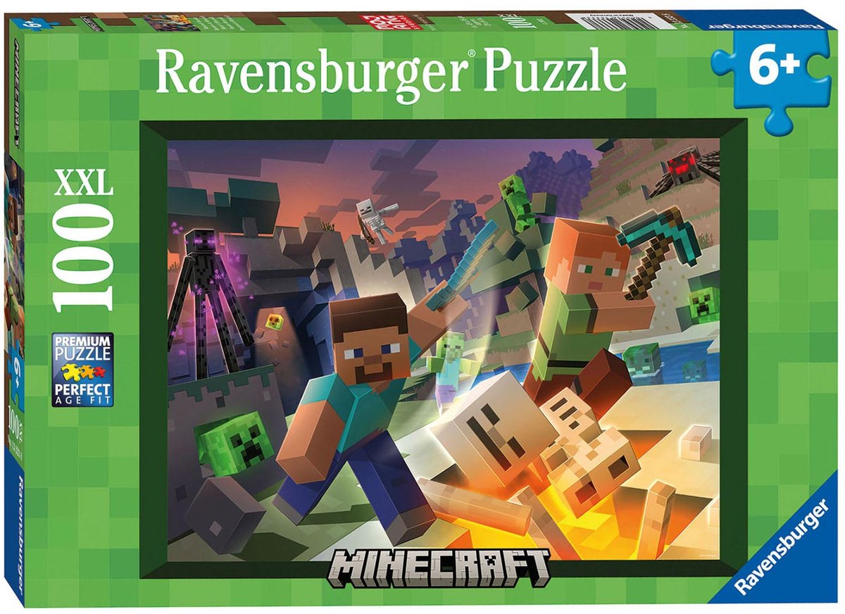 Ravensburger puzzel Monster Minecraft - Legpuzzel - 100 XXL stukjes — afbeelding 2