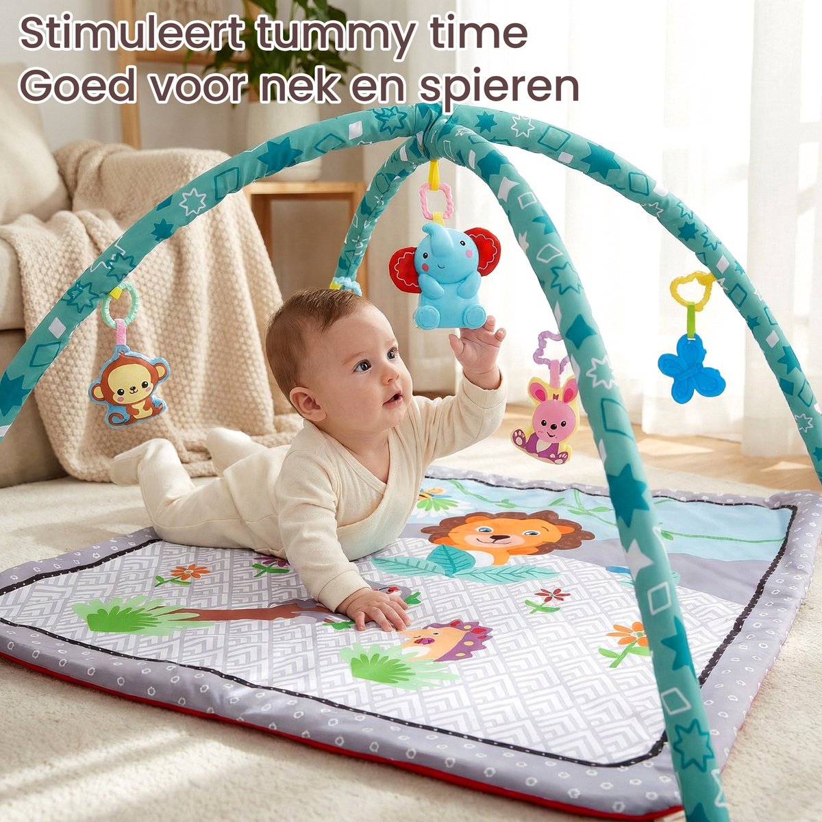 Speelkleed Baby met Boog - Buikligtrainer 78x78cm thumbnail 4