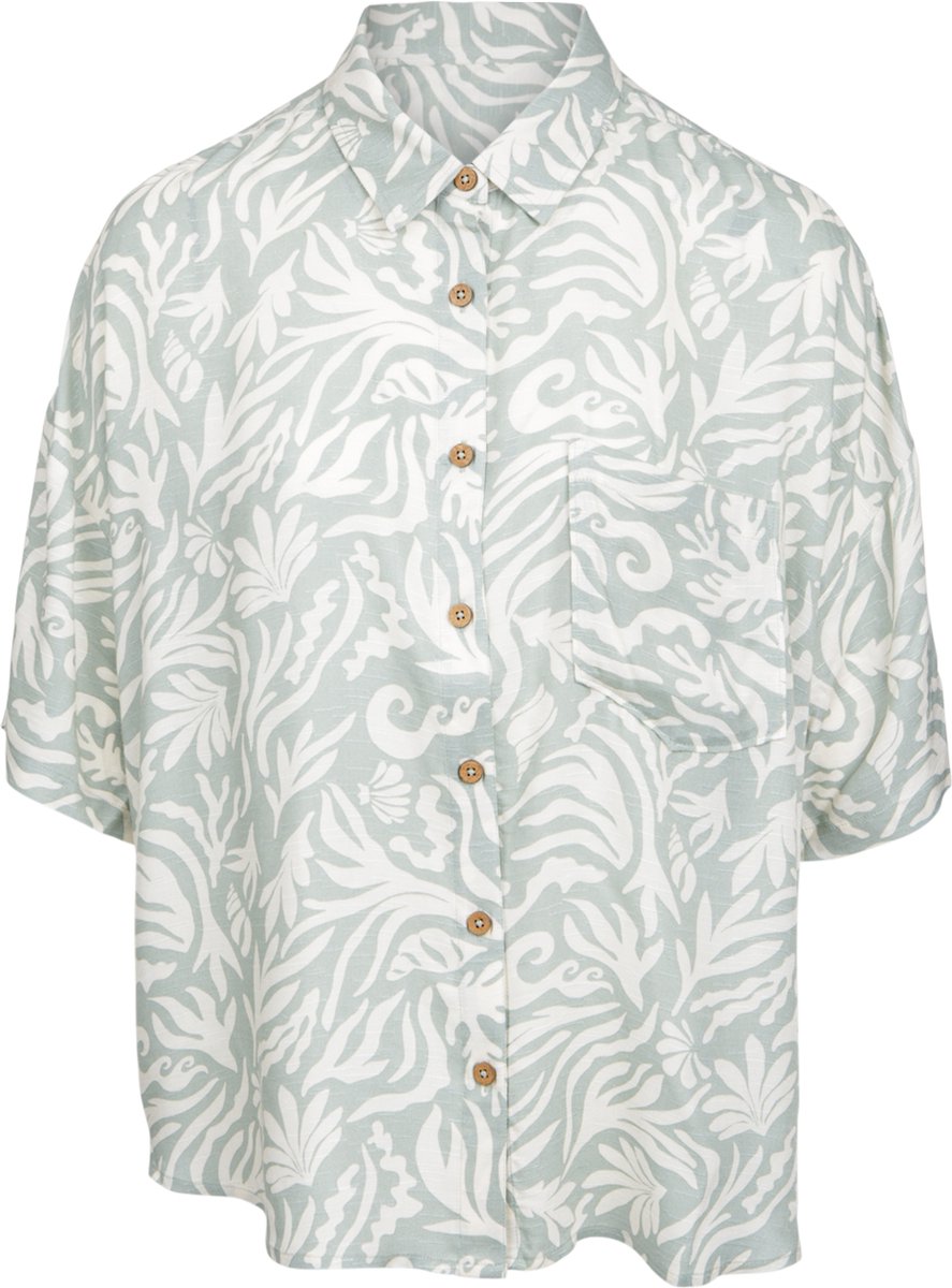 Brunotti Teodhora Shirt Aqua Blouse Dames 100% Viscose Loose Fit M Grijs