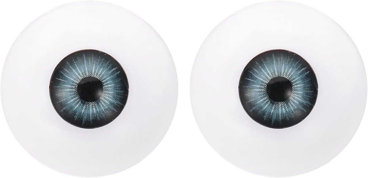 Killogood Twee veiligheidsoogjes van 30 mm - realistische acryl oogbollen/plastic halve oogbollen - geschikt voor maskers - Halloween-rekwisieten en poppenogen (blauwgrijs).
