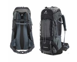Meedeer Wandelrugzak 70L - Heren Dames Waterdichte wandelrugzak - Backpacker Rugzak voor Wandelen, Bergbeklimmen, Kamperen, Reissporten-Maat L（Zwart）