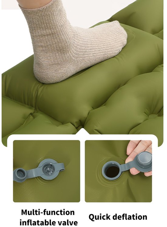 Opblaasbaar Tweepersoons Luchtmatras Met Pomp Extra Dik Camping Matras Outdoor Comfortabel van Merkloos — afbeelding 4