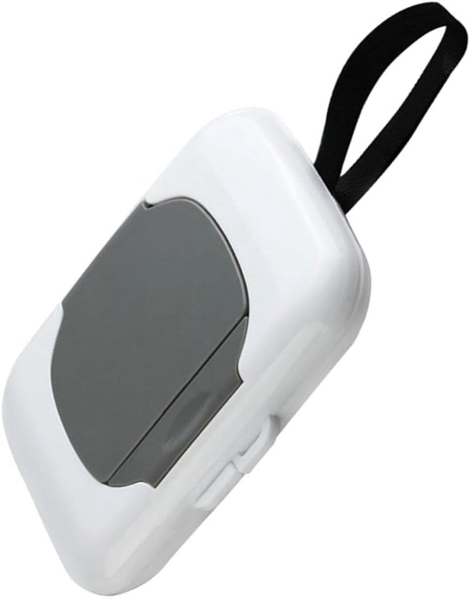 Reis Wipes Houder - Wipes Dispenser - Onderweg Gebruik - Herbruikbaar & Navulbaar - 19x9x5 cm - Grijs