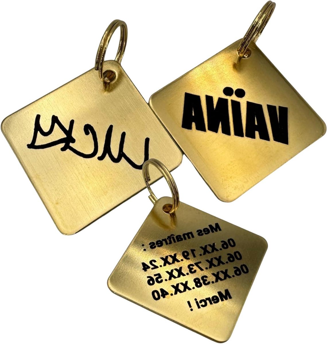 Hondenpenning - Kat penning - Identificatie huisdier - Gepersonaliseerde gravure - 32mm - Goud