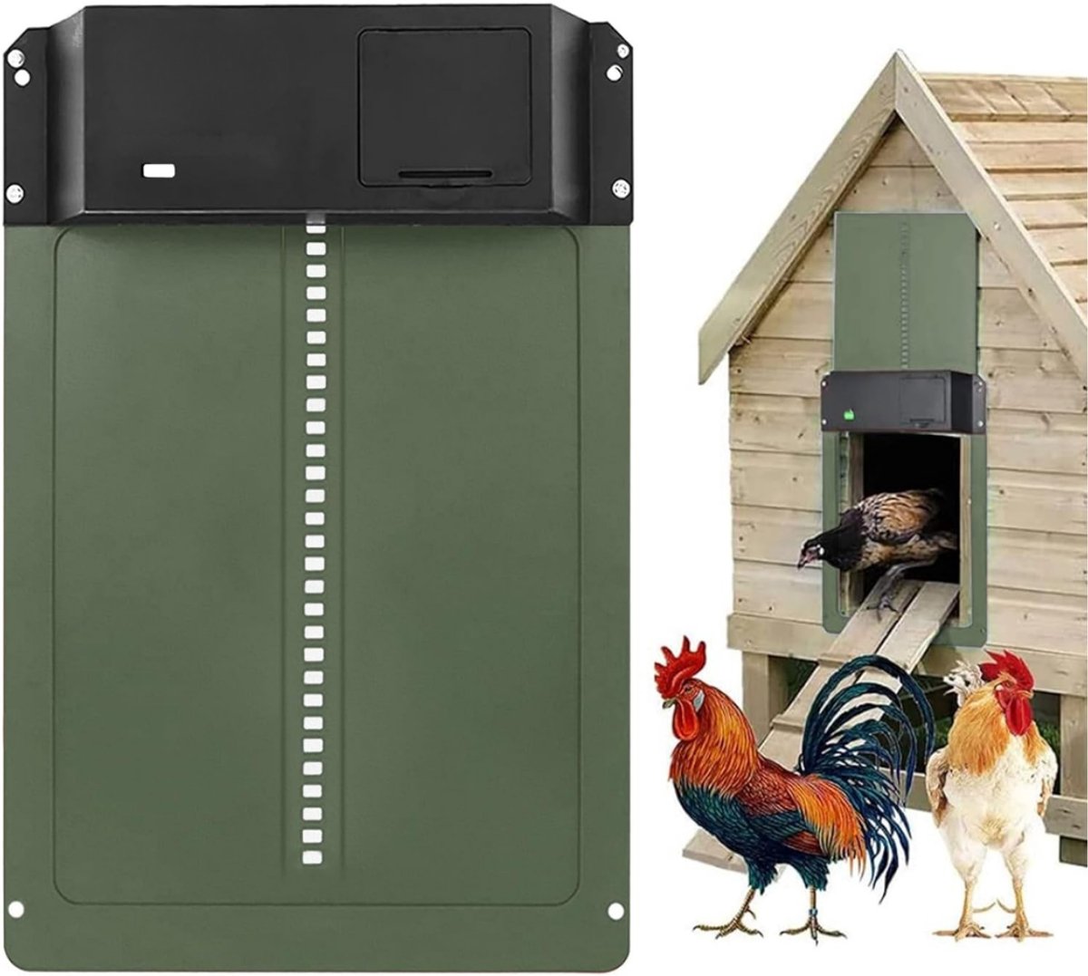 HEZIVO® Kippenluik Automatisch - Kippendeur Lichtsensor - Chickenguard - Optische Sensortechnologie - Makkelijk te Installeren