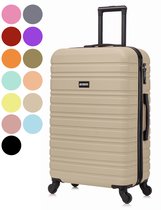 BlockTravel® Reiskoffer Groot 74L - Harde Koffer met TSA-slot - 4 Spinner Wielen - Lichtgewicht Koffer Groot 4 Wielen - Ruimbagage Koffer - Valies Grote Koffer - Koffer Large - 72cm - Champagne