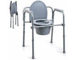 Safe Age® Toiletstoel 3-in-1 – Opvouwbaar & in hoogte verstelbaar - wc verhoger & postoel met emmer – Tot 160 kg – voor Senioren & Herstel - po stoel - wc stoel