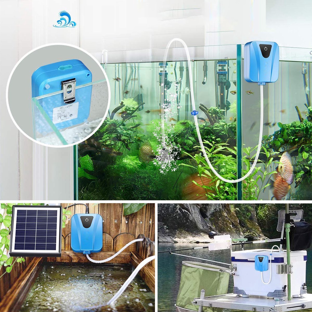 pinnacle living Zuurstofpomp-Solar Vijverbeluchter - 3600mAh Accu thumbnail 4