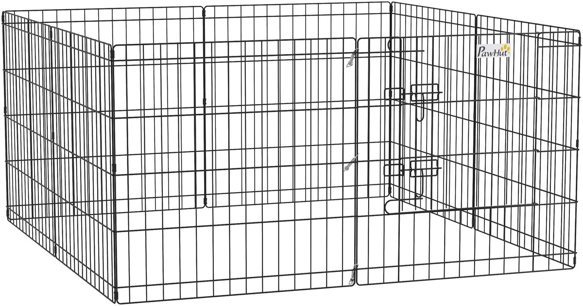 Roossentials hondenren - Puppyren - 8 panelen - Hondenkennel - Metalen speelbox - Playpark honden - 61x61 cm - Vouwmetaal met deur