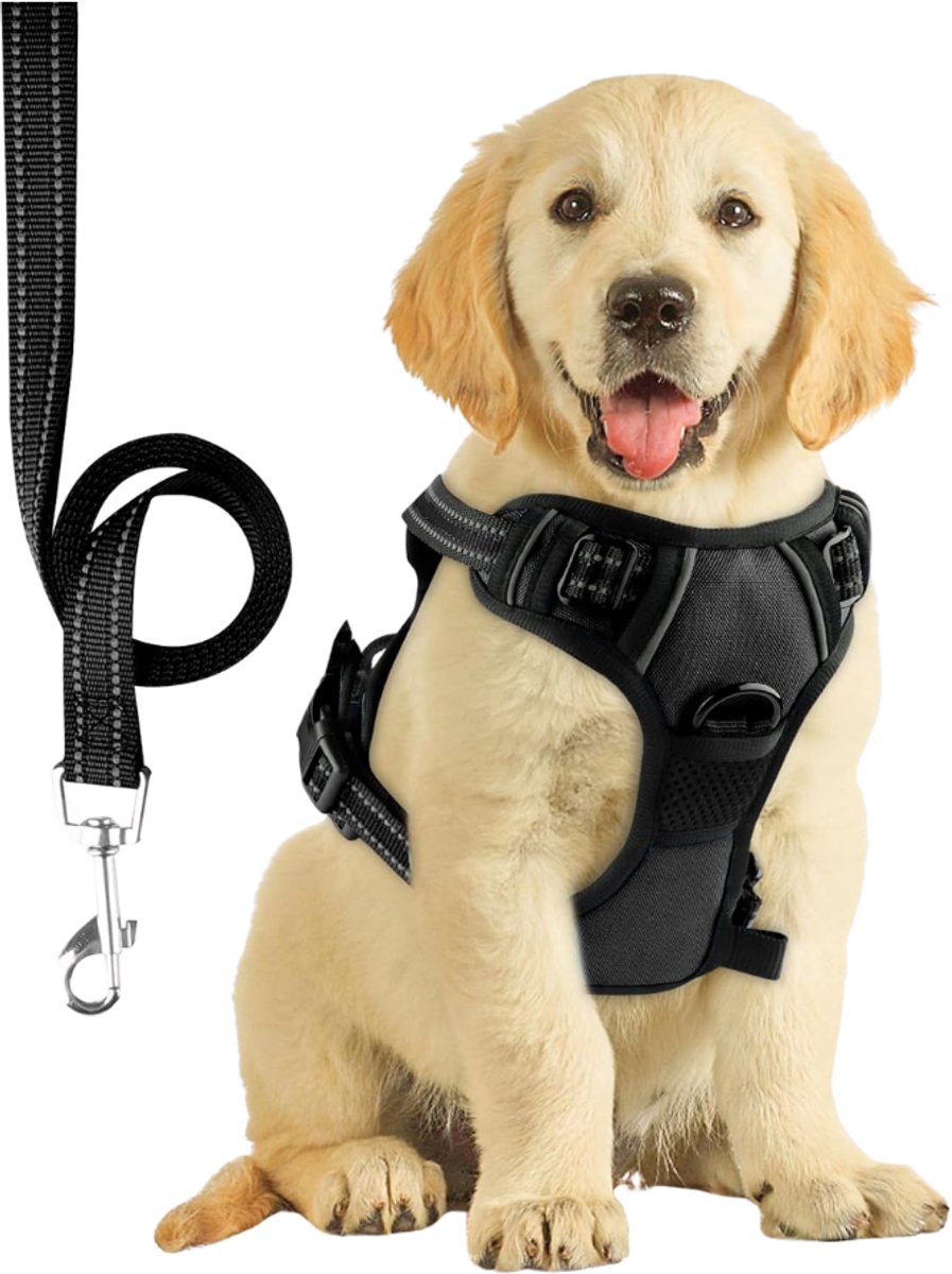 Hondentuig - Hondenharnas - Hondentuigje kleine hond - harnas hond anti trek - Gele plaid - Verstelbaar tuig voor huisdieren - van Imperatoris