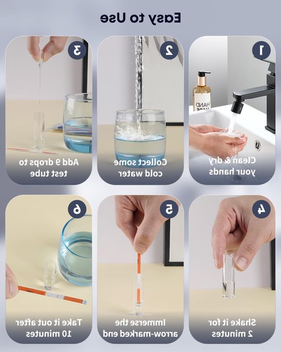 Testkit voor Lood in Drinkwater - Snelle Detectie tot 5 ppb voor Kraanwater, Thuis- en Putwater - 10 Minuten Resultaat, 1 Verpakking — afbeelding 4