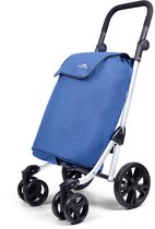 Dutch Mountains Boodschappenwagen 4 wiel - 48 Liter Boodschappentrolley met verstelbaar handvat - Blauw