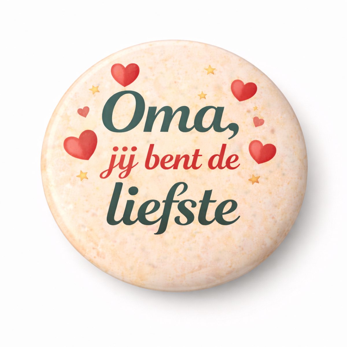 Koelkastmagneet Oma Jij Bent De Liefste – 58 mm – Cadeau voor oma – Lief cadeau grootmoeder – Magneet met tekst