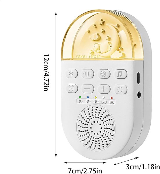 Witte geluidsmachine, geluidsmachine voor slaap, reisgeluidsmachine, peuter slaap geluidsmachine, witte ruis voor kinderen, rustgevende slaapmachine, geluidsmachine voor volwassenen, witte ruis voor van Merkloos — afbeelding 5