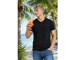 Premium Heren T-shirt V-hals – Zwart - S