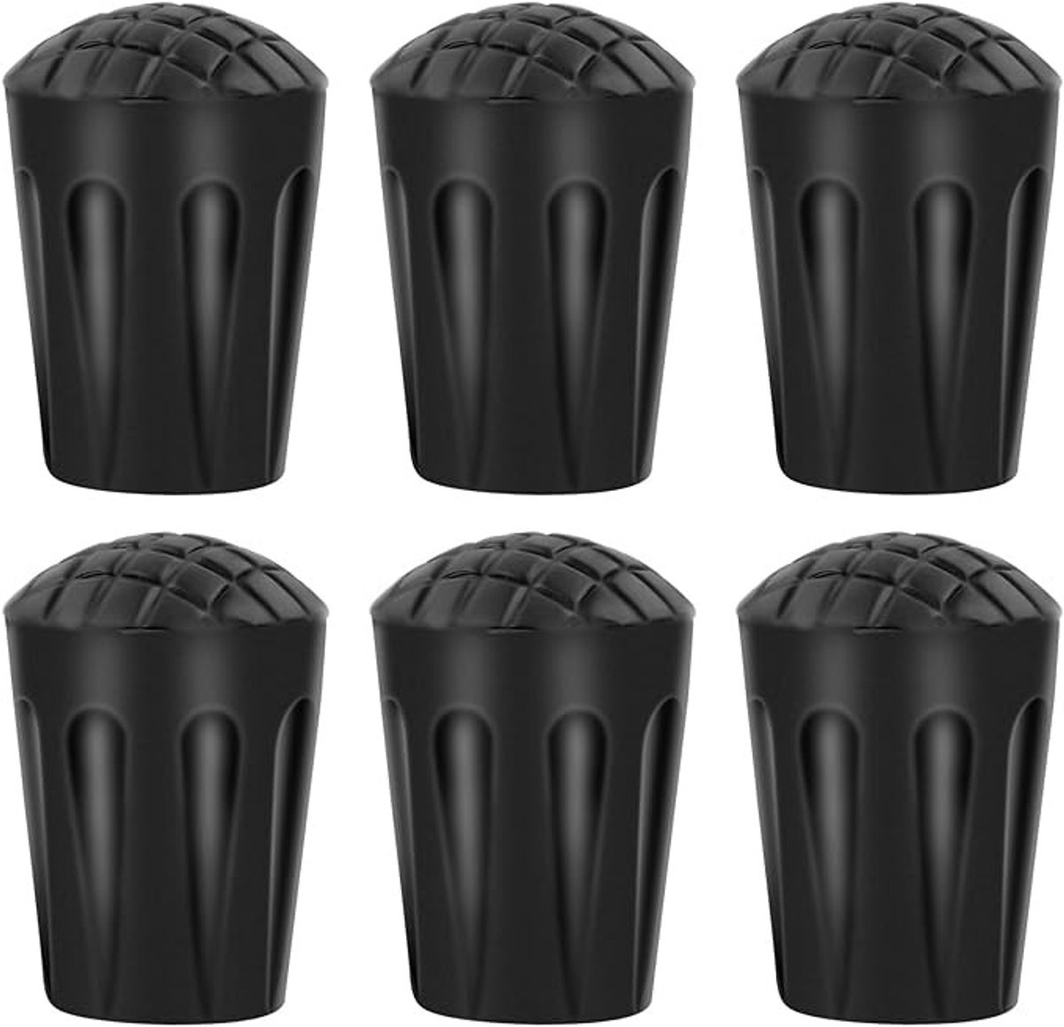 Set van 6 antislip voetjes voor wandelstokken, universele rubberen buffers voor extra grip en stabiliteit