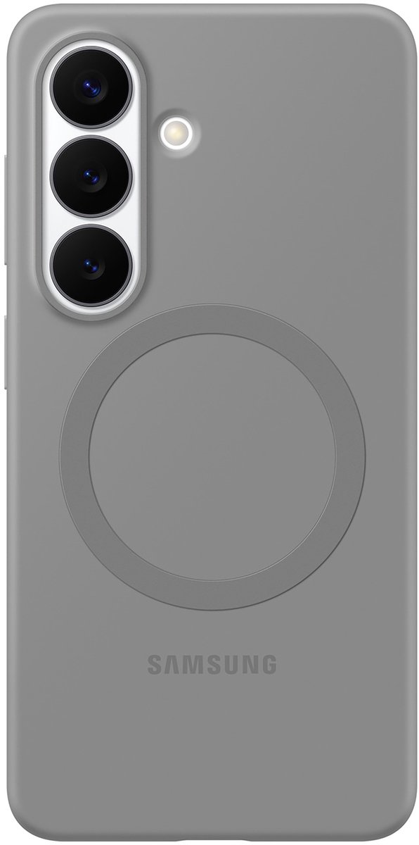 Samsung Galaxy S26 Siliconen Back Cover met Magneet Grijs