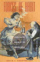 Boekomslag met de titel 'FORCES OF HABIT DRUGS AND THE MAKING OF THE MODERN WORLD' en een illustratie van een man en een vrouw die aan tafel zitten.