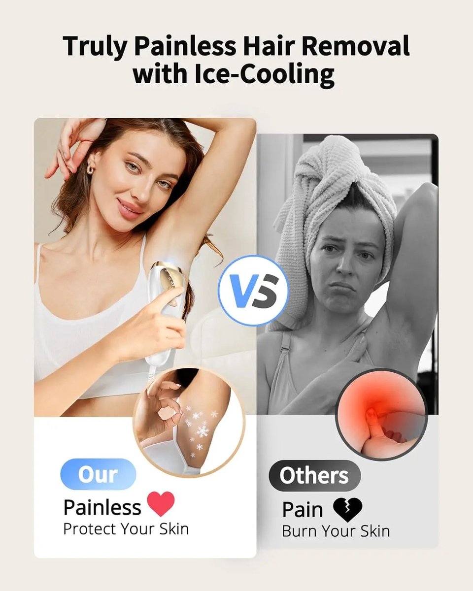 Laser Ontharing - Ontharingsapparaat - Laser Ontharing Thuis - Met Koelfunctie - Haarverwijderaar - Onbeperkt Flitsen Pijnloze Epilator thumbnail 4
