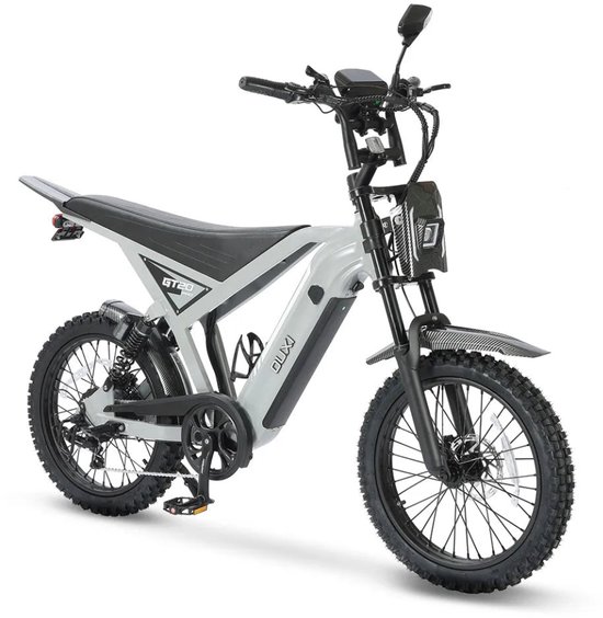 OUXI GT20 Pro Elektrische Skinnybike - Richtingaanwijzers - NFC-chip - 20 Inch - 250W Motor - 7 Versnellingen - 65 km Actieradius - Hydraulische Schijfremmen - Lichtgrijs van Ouxi — afbeelding 4