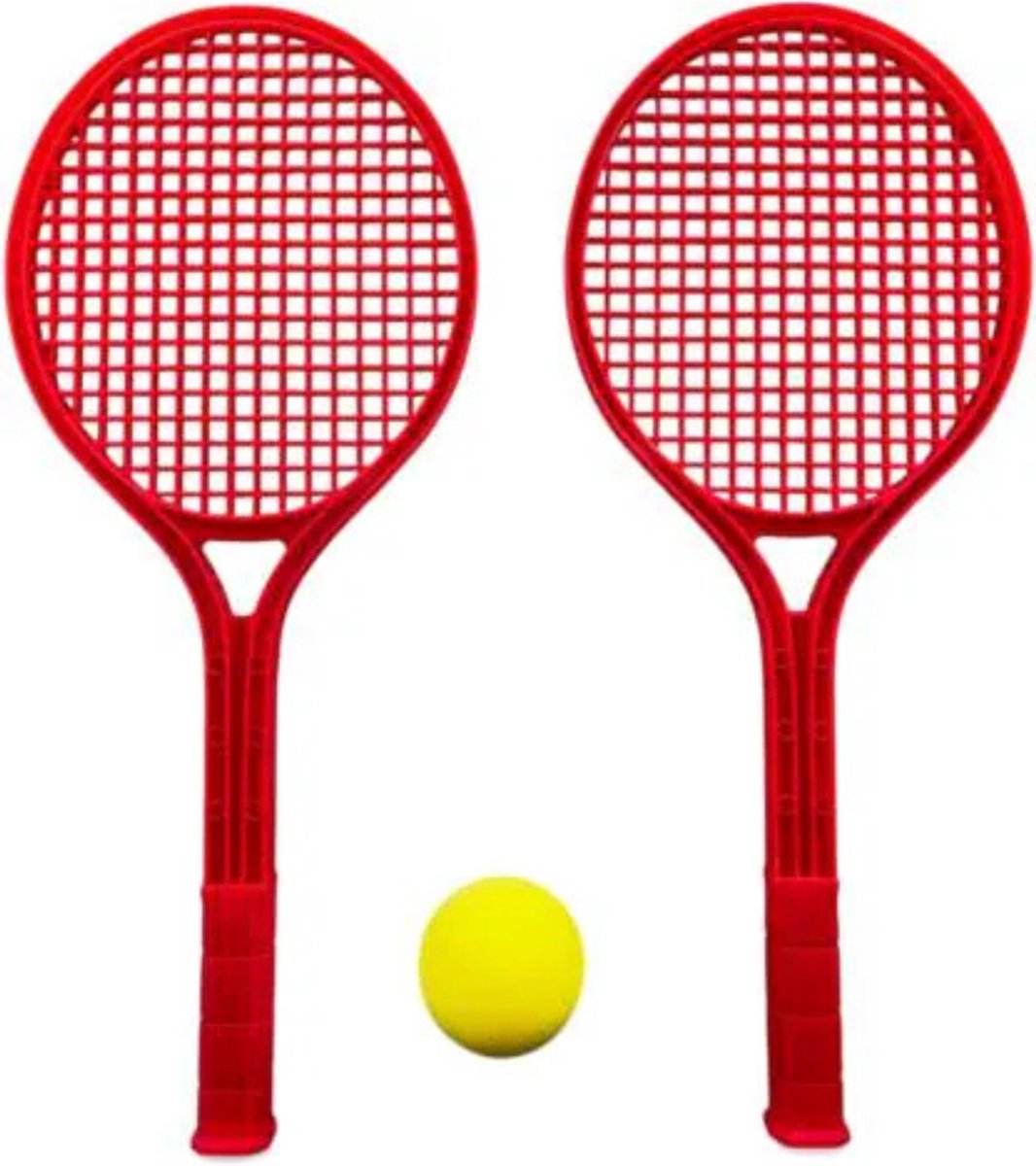Tennis Set Kunststof 2 Rackets + Bal Rood