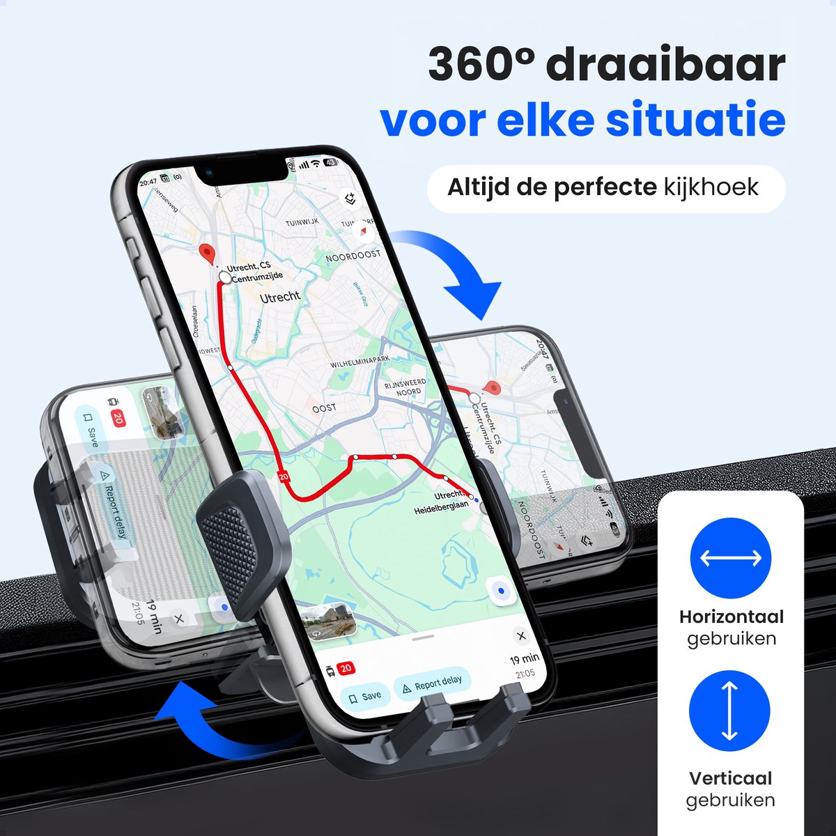 Siltcon® Telefoonhouder Auto Ventilatie - Telefoonhouders Auto - GSM Houder Auto - Auto Accessories - Verstelbaar en 360° Draaibaar - Universeel voor alle Telefoons – foto 7