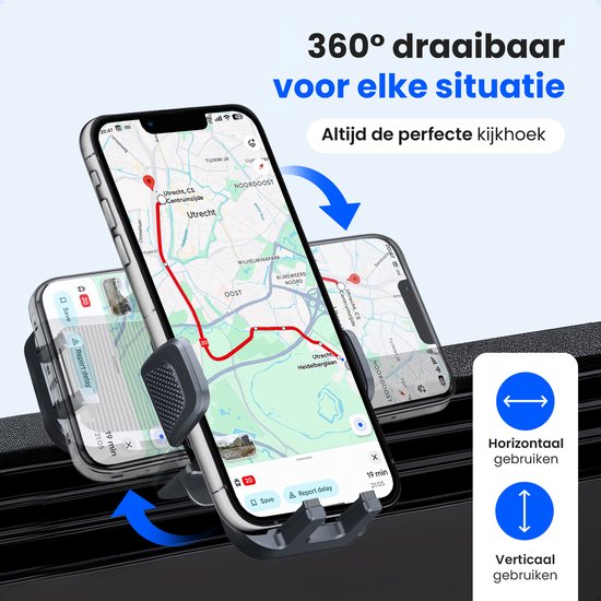 Siltcon® Telefoonhouder Auto Ventilatie - Telefoonhouders Auto - GSM Houder Auto - Auto Accessories - Verstelbaar en 360° Draaibaar - Universeel voor alle Telefoons