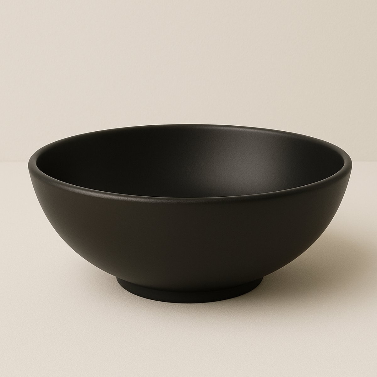 AquaVik Waskom Björk Keramisch Rond 28x10 cm Mat Zwart
