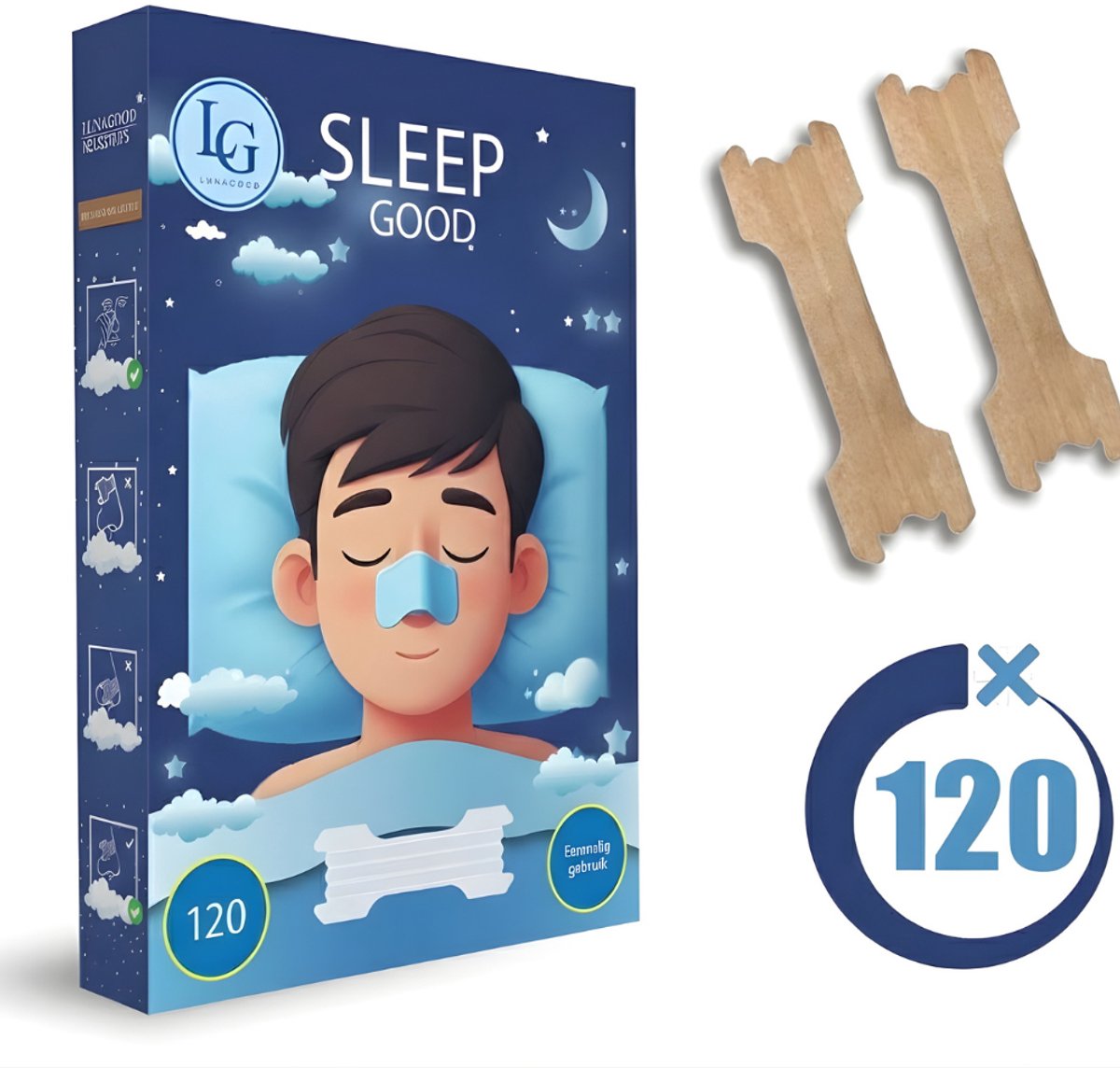 LunaGood® Neusstrips - 120 Stuks - Anti Snurk - Sport & Slapen - Comfortabel