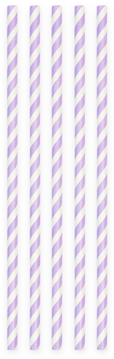 500 Papieren Rietjes Lila (Lilac) - 6mm x 197mm - Bulkverpakking 500 stuks - Grootverbruik - Lente feest, babyshower & verjaardag versiering