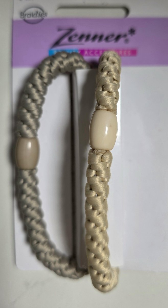 Zenner braidie - 2 braidies beige en taupe - naturel - armband en haarelastiek in 1 - gevlochten