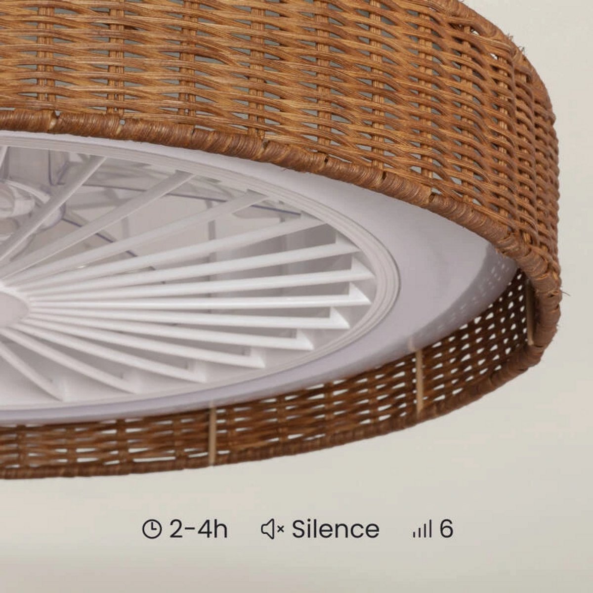 Fantiluxe - Andreas - Plafondventilator met verlichting - Bruin Transparant - Ø50cm - Afstandsbediening - Met lamp - Plafond ventilator - Slaapkamer thumbnail 4